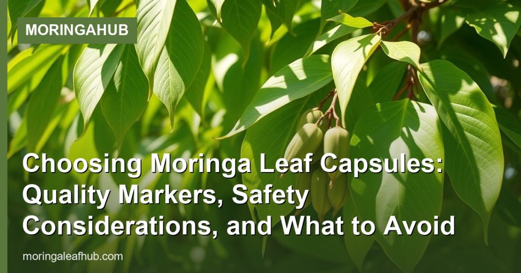 Choosing Moringa Leaf Capsules: Quality Markers, Safety Considerations, and What to Avoid - MoringaHub