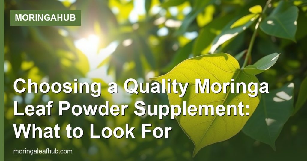 Choosing a Quality Moringa Leaf Powder Supplement: What to Look For - MoringaHub