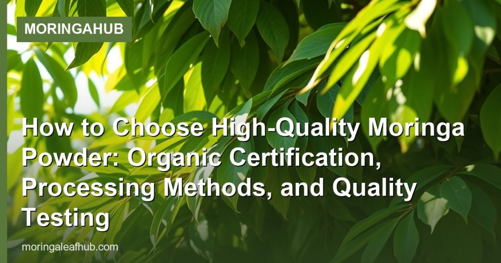 How to Choose High-Quality Moringa Powder: Organic Certification, Processing Methods, and Quality Testing - MoringaHub
