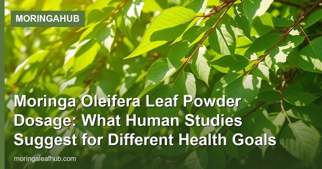 Moringa Oleifera Leaf Powder Dosage: What Human Studies Suggest for Different Health Goals - MoringaHub