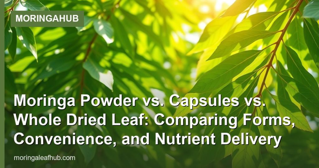 Moringa Powder vs. Capsules vs. Whole Dried Leaf: Comparing Forms, Convenience, and Nutrient Delivery - MoringaHub