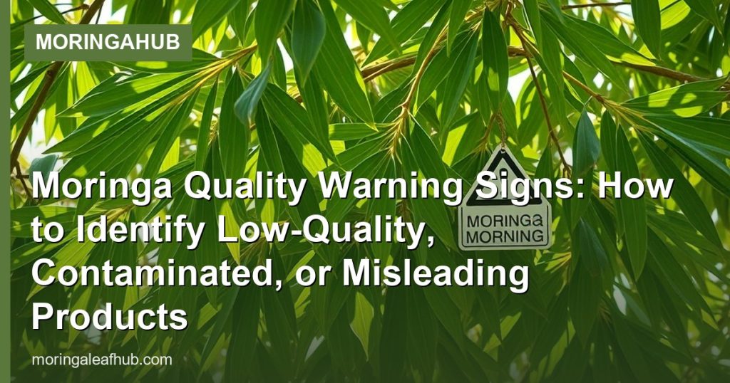 Moringa Quality Warning Signs: How to Identify Low-Quality, Contaminated, or Misleading Products - MoringaHub
